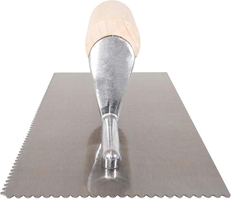 Capitol 115111 Professional Flooring Adhesive Trowel-1/8” x 1/8" x 1/16" Flat-Top V-Notch, Silver/Light Wood - Image 2